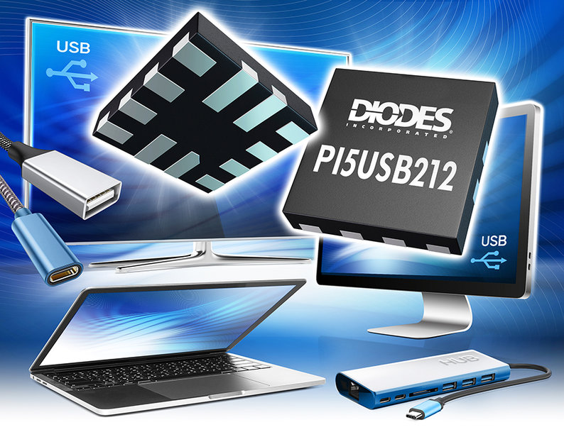 Self-Adapting USB 2.0 Signal Conditioner IC from Diodes Incorporated Saves Power and Simplifies System Design